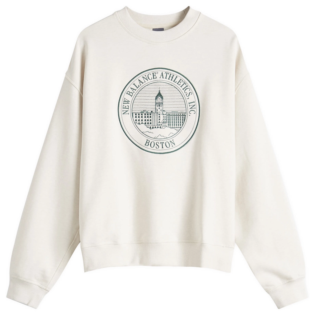 New Balance Men's Varsity Oversized Crewneck Sweat Light Heather